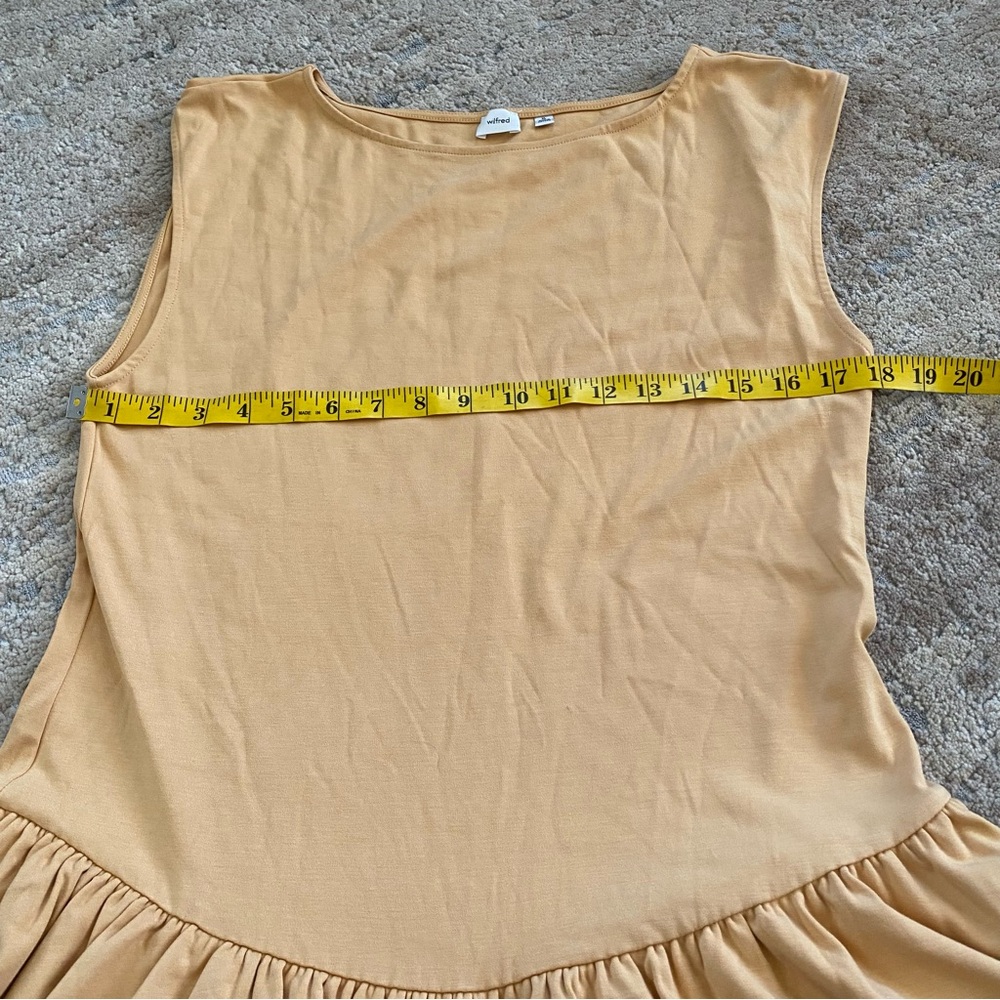 Wilfred Aritzia Bloomsbury Apricot Peach Sleeveless Ruffle Dress Tiered Skirt - Picture 9 of 10
